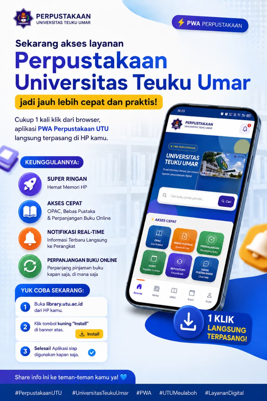 Mudah dan Praktis! Begini Cara Memasang PWA Perpustakaan UTU di HP
